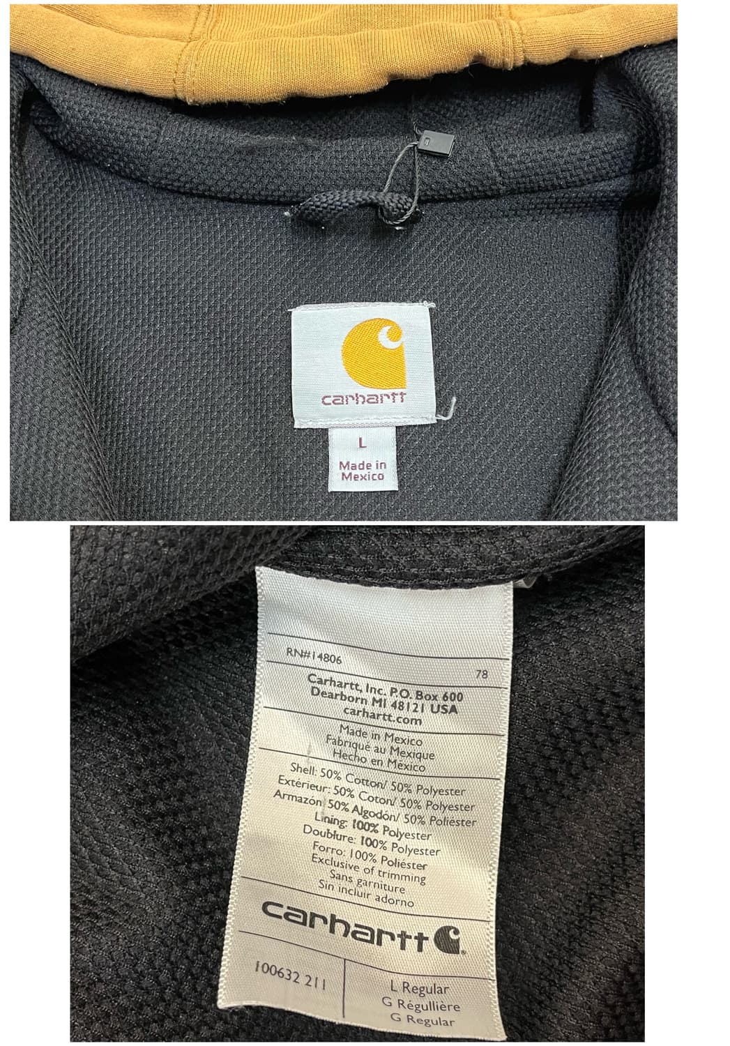 칼하트 후드집업 카멜 L #csz2742 상품이미지4