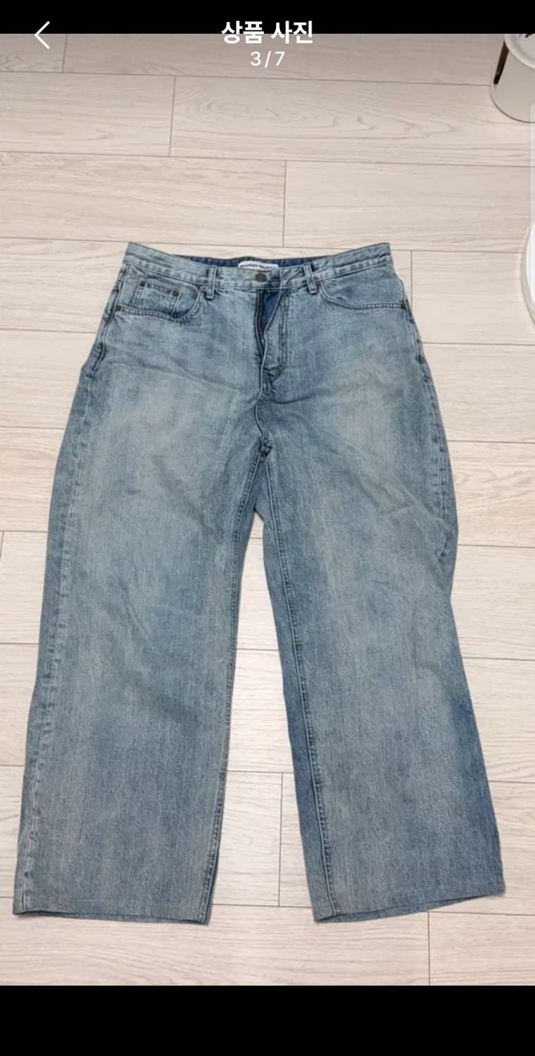 BRANDED 브랜디드 스카이페이드 진 연청 와이드 데님팬츠 32사이즈 상품이미지3
