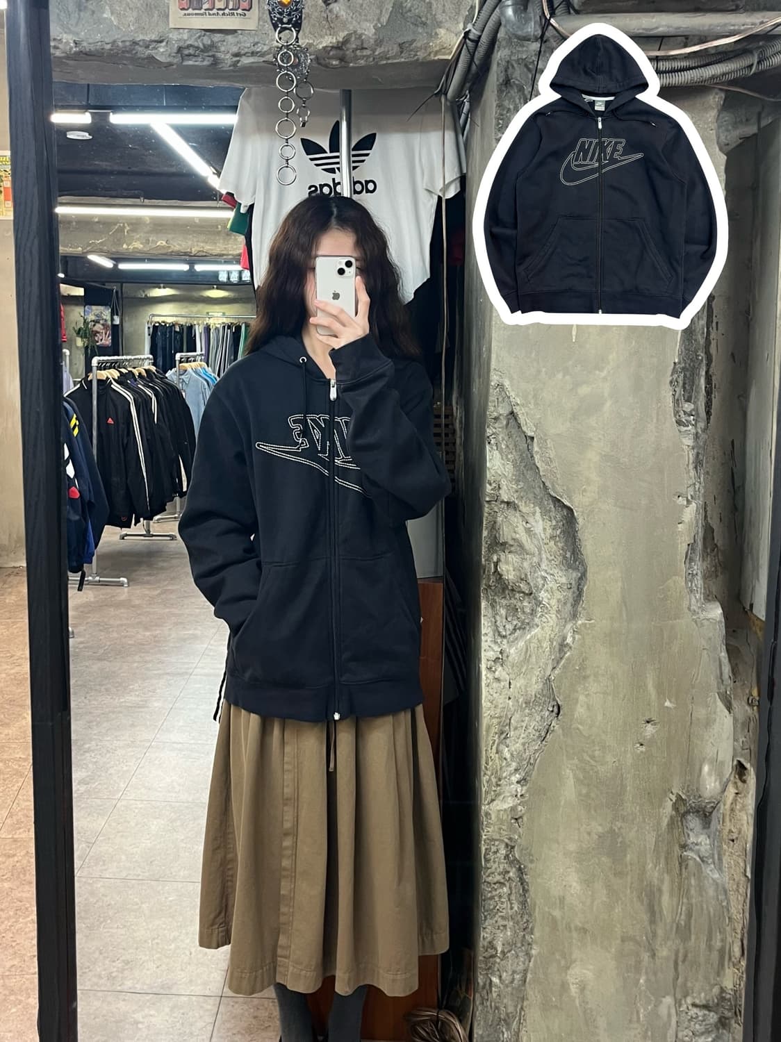 나이키 기모 후드집업 블랙 M #csz2529 상품이미지1