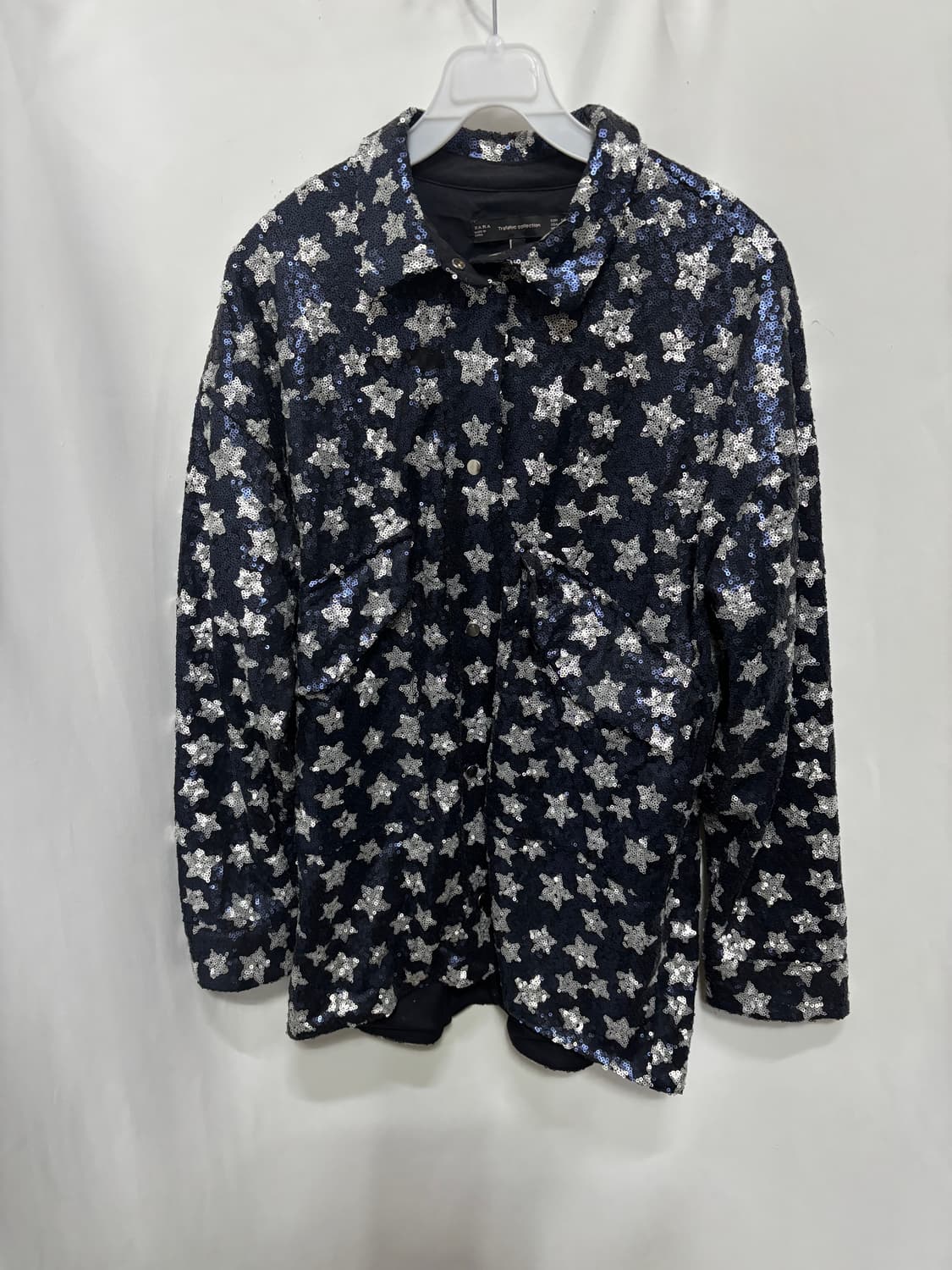 자라(ZARA)스타 패턴 시퀸 셔츠 재킷 S  상품이미지1