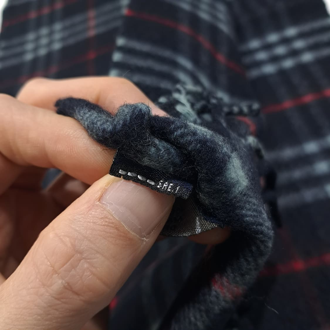 MX581 버버리 00s 영국판 캐시미어 체크 네이비 머플러 목도리 상품이미지6