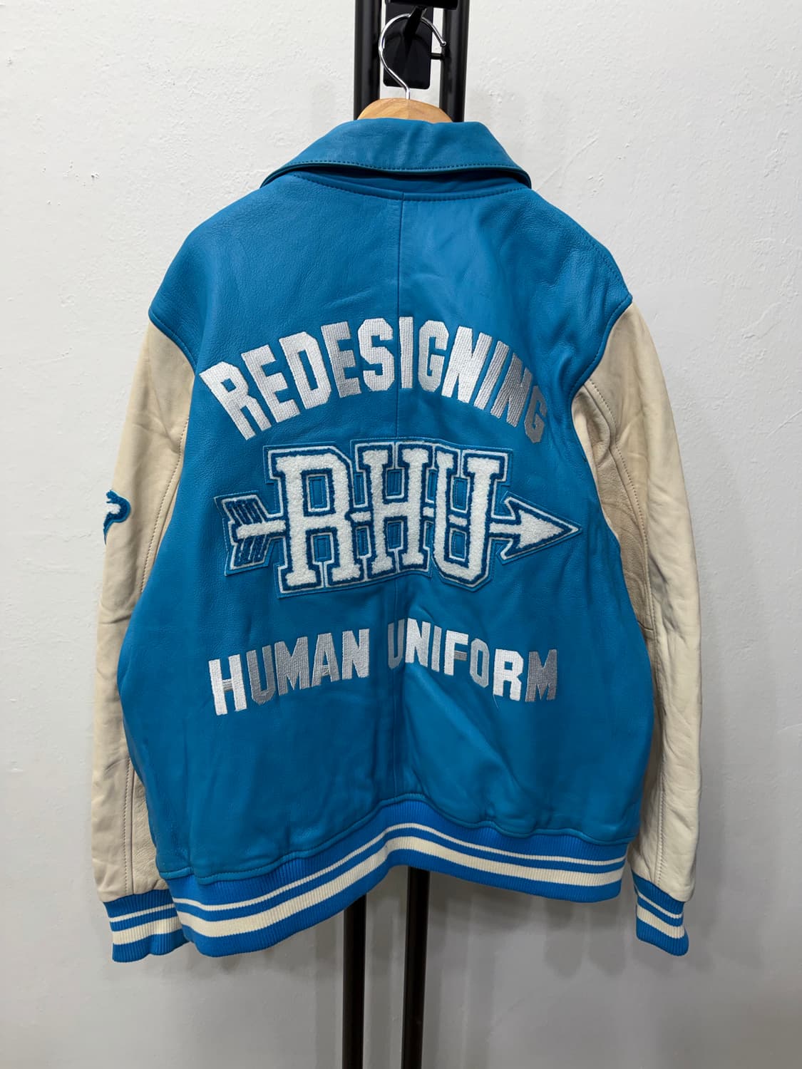 정품) 자라 x 루이지 레더 블루 야구 점퍼 스타디움 자켓 L 상품이미지5