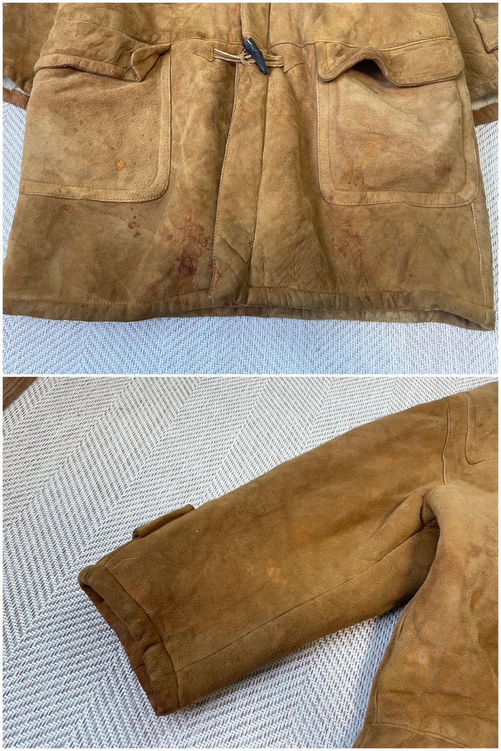 리얼 스웨이드 무톤 셰퍼드 후드 토글 코트  상품이미지7