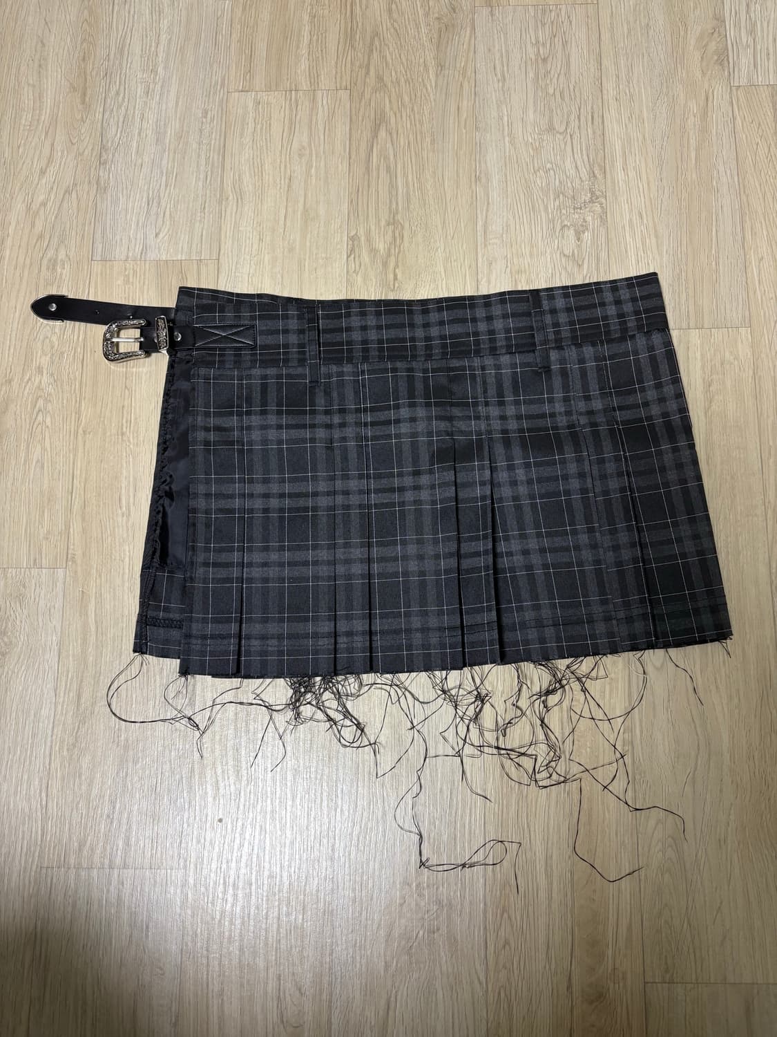 레씨토 레이어드 숏 랩스커트 챠콜 상품이미지2