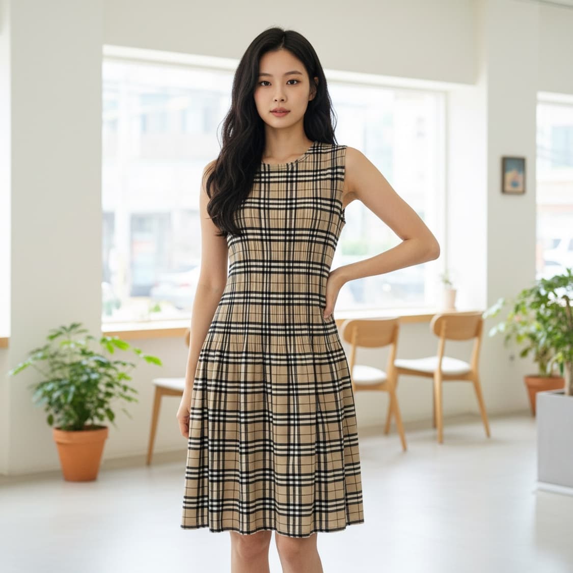 No.3 클래식 체크 플레어 원피스  상품이미지6