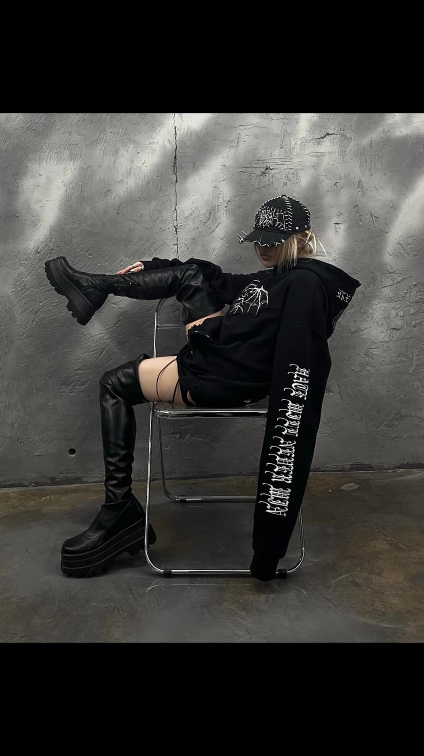  에모스탠스클럽 느낌 스터드 펑크 후드  언더마이카 상품이미지5