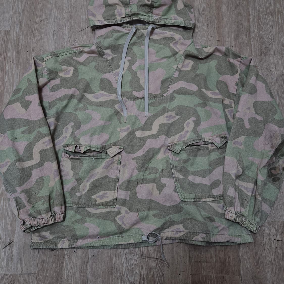 자라 카모플라쥬 밀리터리 코튼 풀오버 후드티 XL(105) 상품이미지3