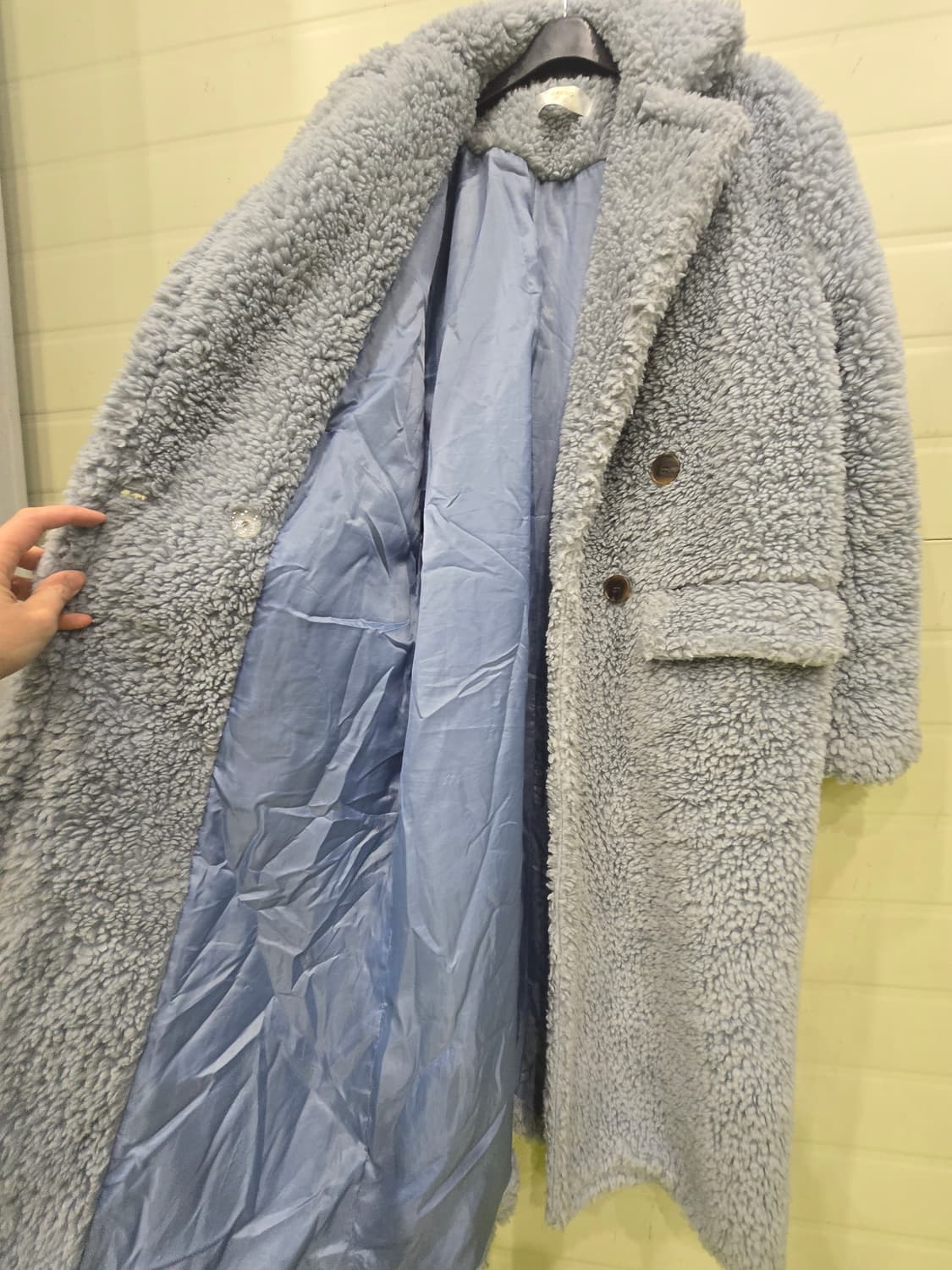 뽀글이 롱 코트 블루 FREE 상품이미지7