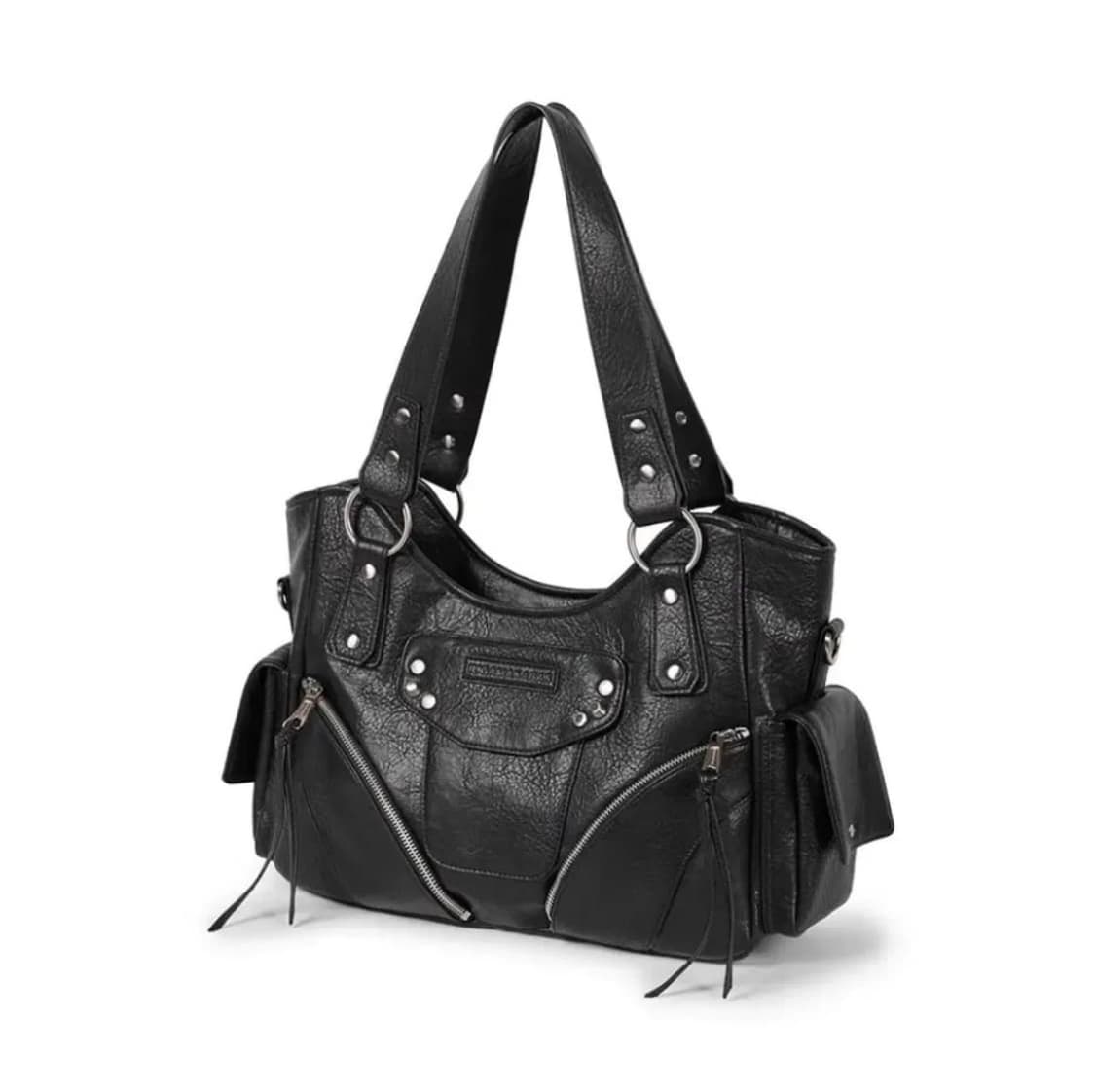 이우가마카라스 스터드 레더 숄더백 블랙 상품이미지1