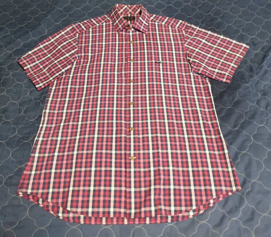 (빈티지) 닥스 레터링 로고자수 클래식체크 반팔 셔츠 (100) 상품이미지1