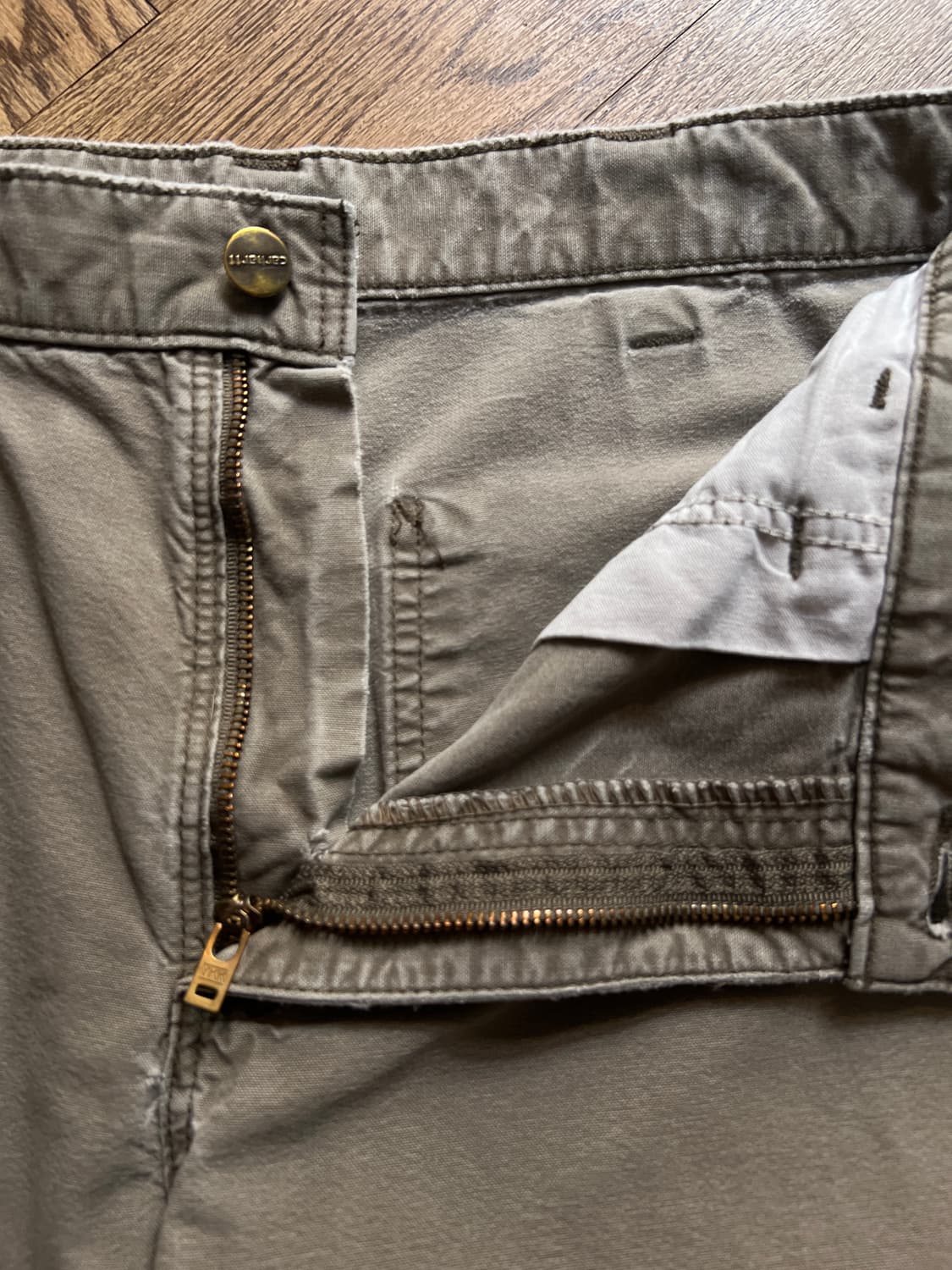 [32]칼하트 USA 빈티지 데미지 라이트브라운 싱글니 카펜터 워크 팬츠 상품이미지3