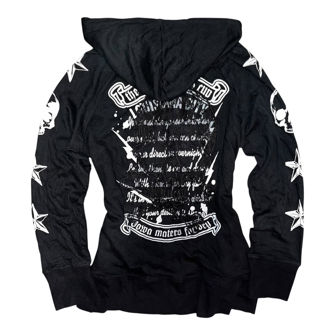 Oggetto 오게토 해골레이스 패치 스터드 후드집업 펑크y2k갸루 상품이미지3