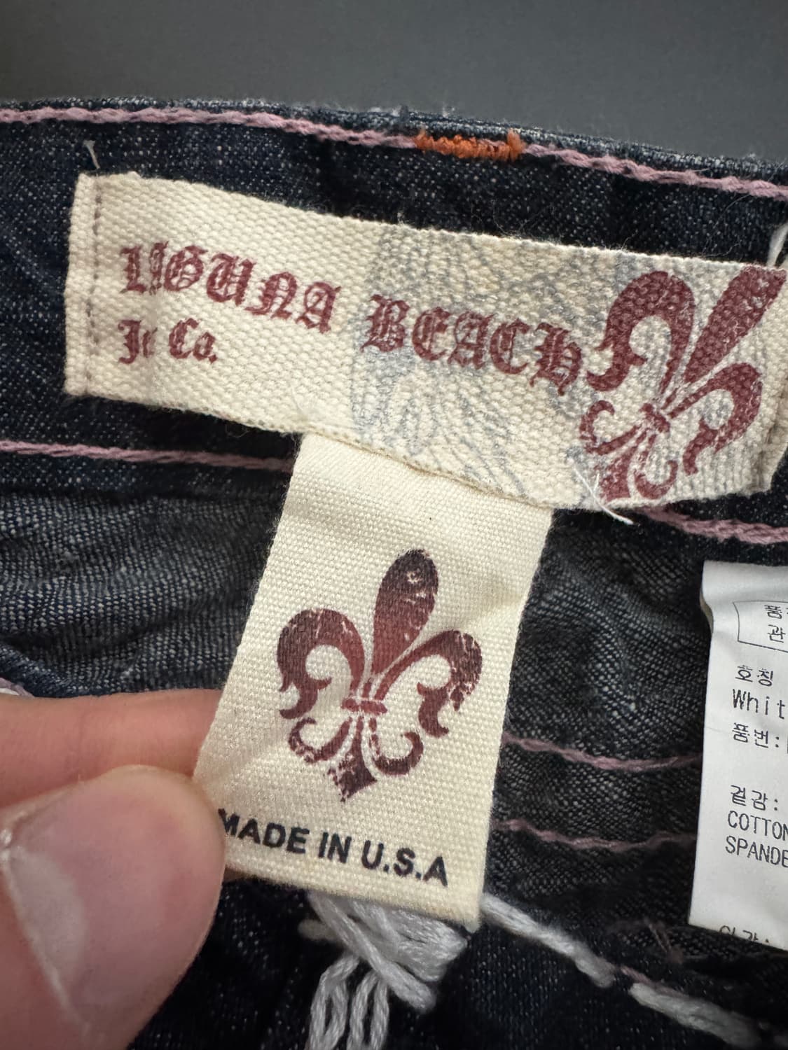 여성 라구나비치 진 크롬하츠 로고 펑키 스티치 데님팬츠 상품이미지3