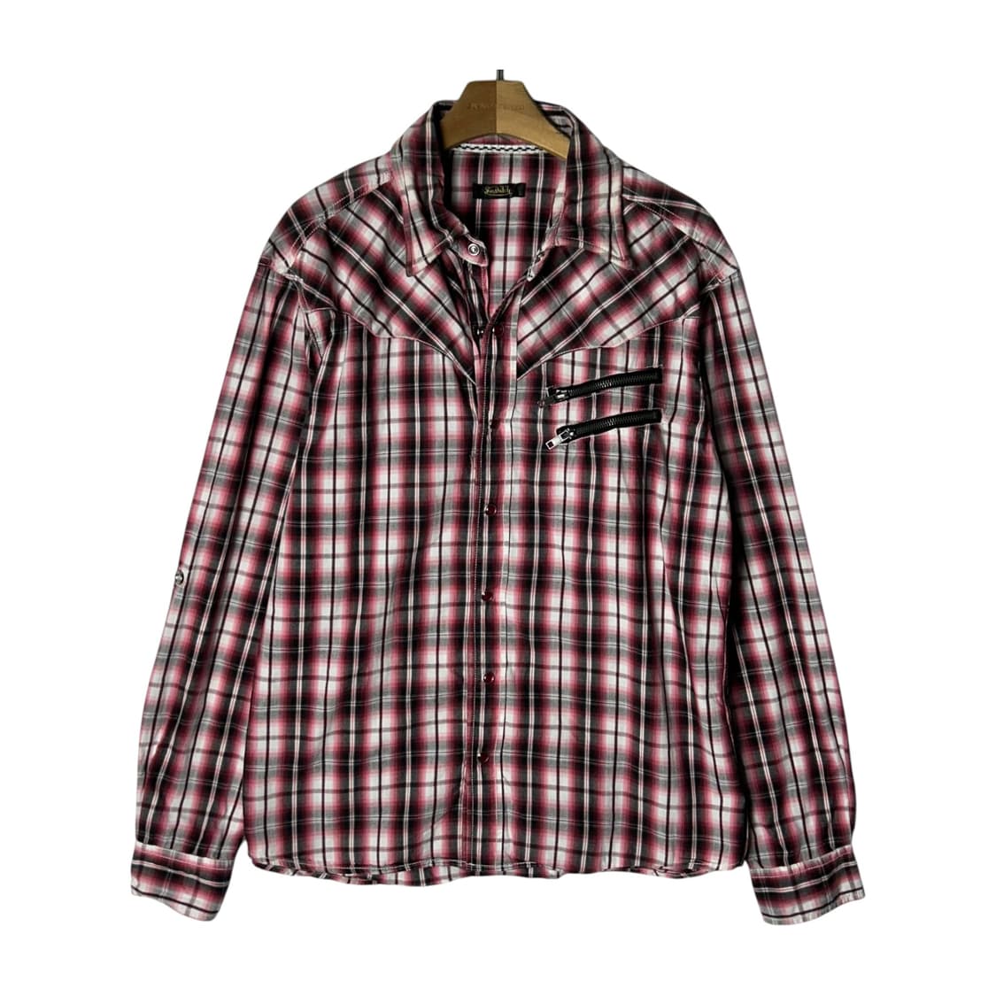 [Von Dutch] 본더치 펑크 웨스턴 지퍼 체크셔츠
 상품이미지1