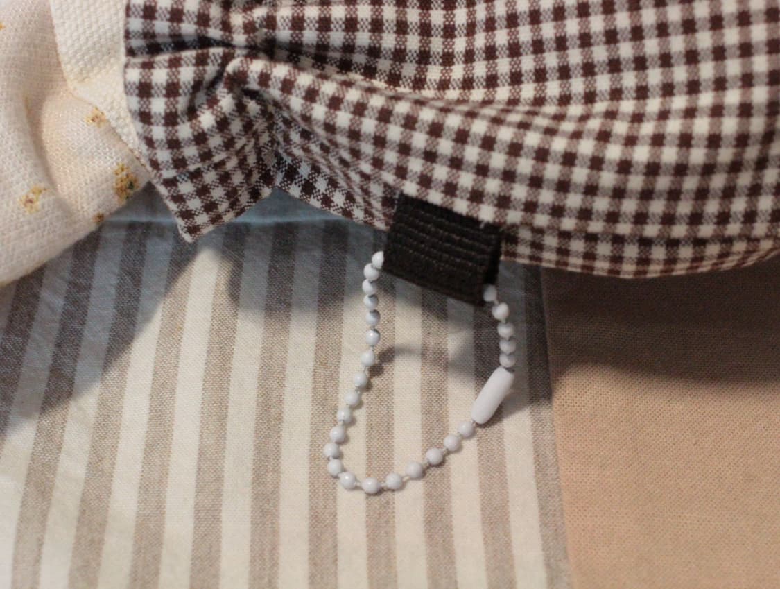 핸드메이드 브라운 체크 밴딩 파우치 상품이미지7