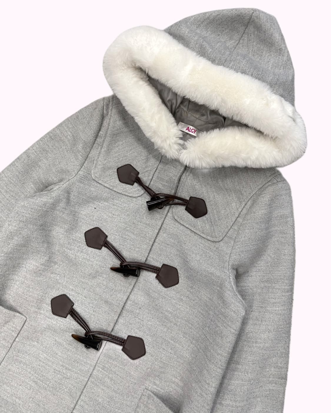 grey fur hood duffle coat 상품이미지2