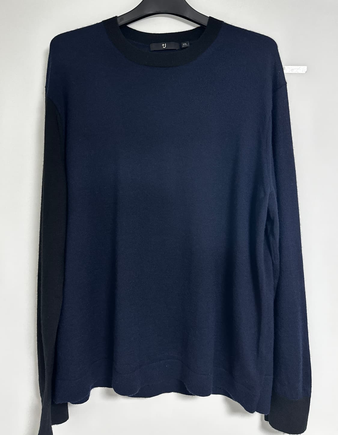 [질샌더x유니클로] 캐시미어 남성 배색 니트 상품이미지1