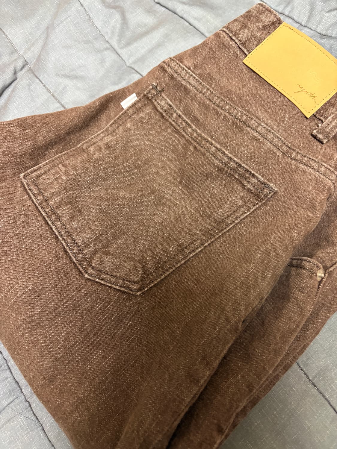 (M)유스 와이드 데님 브라운 상품이미지3