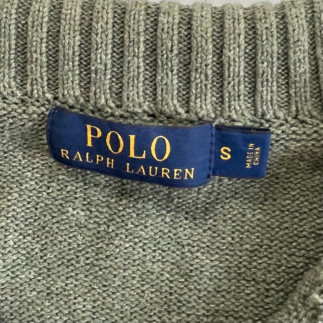 Polo  폴로 랄프로렌 신형 자수 카키 코튼 반집업 니트 상품이미지3