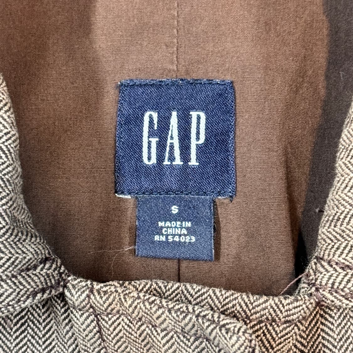 여S) GAP 갭 브라운 헤링본 봄버 자켓 상품이미지6