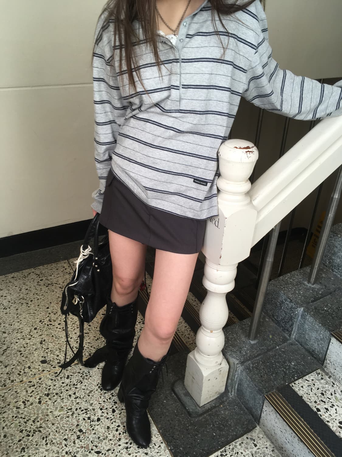 (새상품) 노프 nof ricky pk tee 피케 티셔츠 (그레이) 상품이미지3