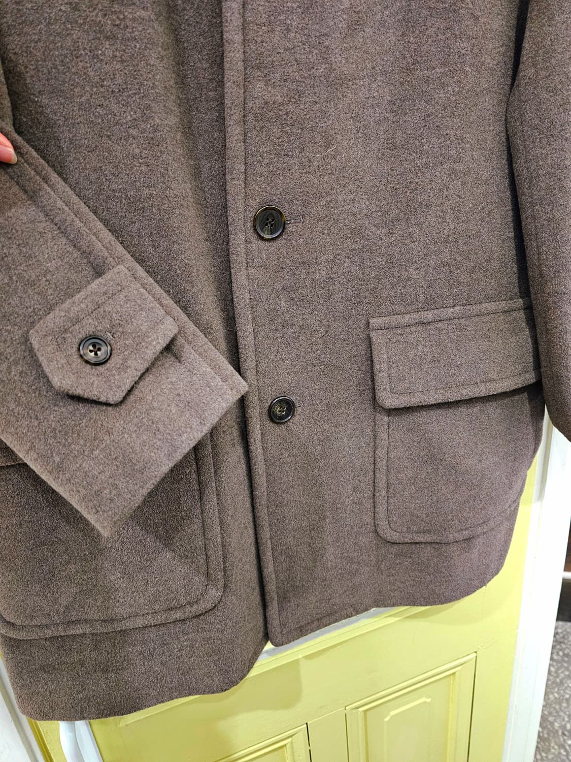 Balestrino 브라운 토프 앙고라 램스 미들코트 상품이미지5