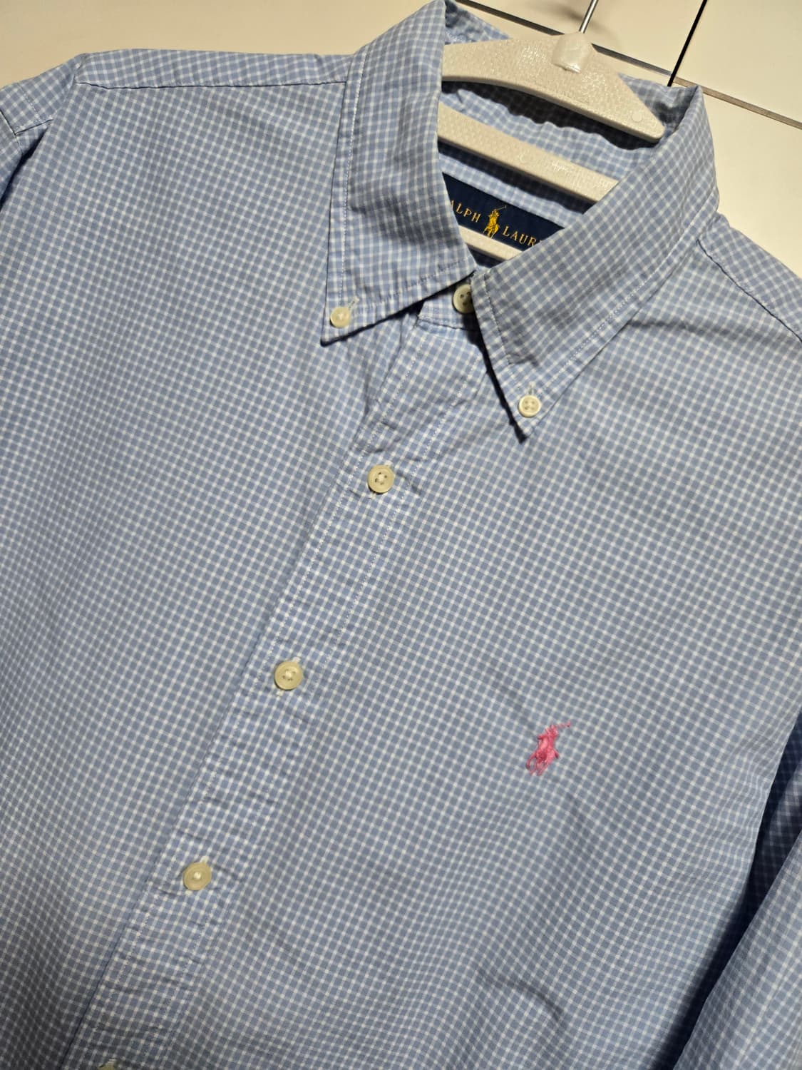 폴로 랄프로렌 정품 깅엄체크 셔츠(M사이즈) 상품이미지1