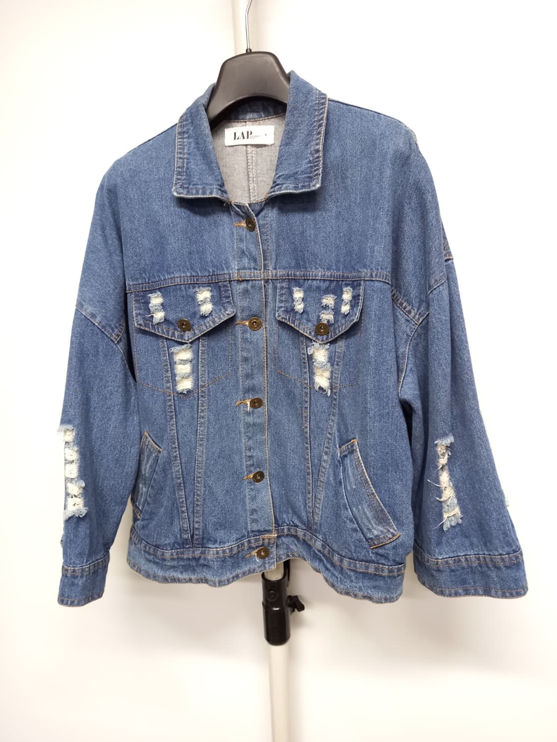 새 LAP 춘추 진청 루즈박시핏 데님 자켓 F 44-77 상품이미지3