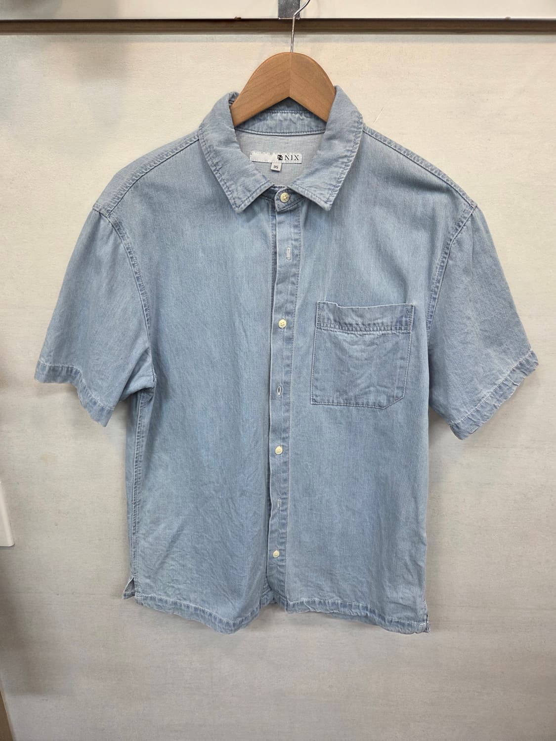 닉스 옆트임 데님셔츠 반팔 m 상품이미지1