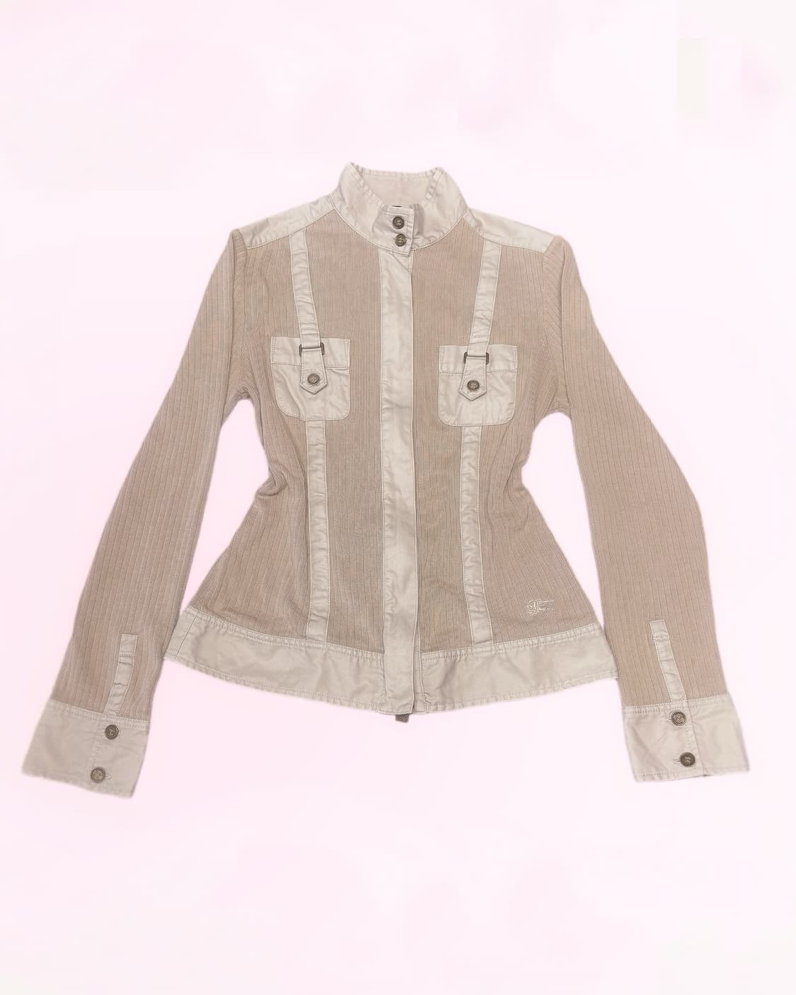 버버리 블루라벨 런던 1 사이즈 노바체크 디테일 골지 딱붙 집업 상품이미지2