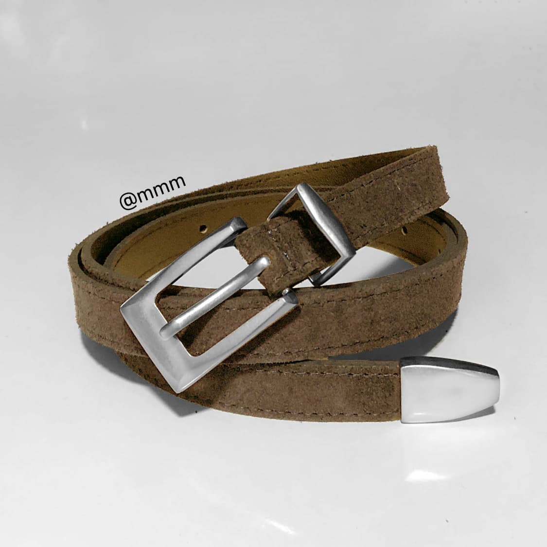 [Unisex]스퀘어 스웨이드 벨트 브라운 상품이미지3