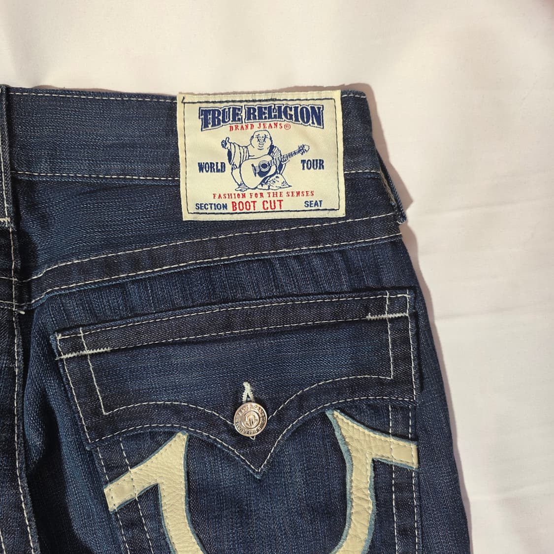 [33]트루릴리전 USA 가죽 빅로고 부츠컷 데님팬츠 상품이미지7