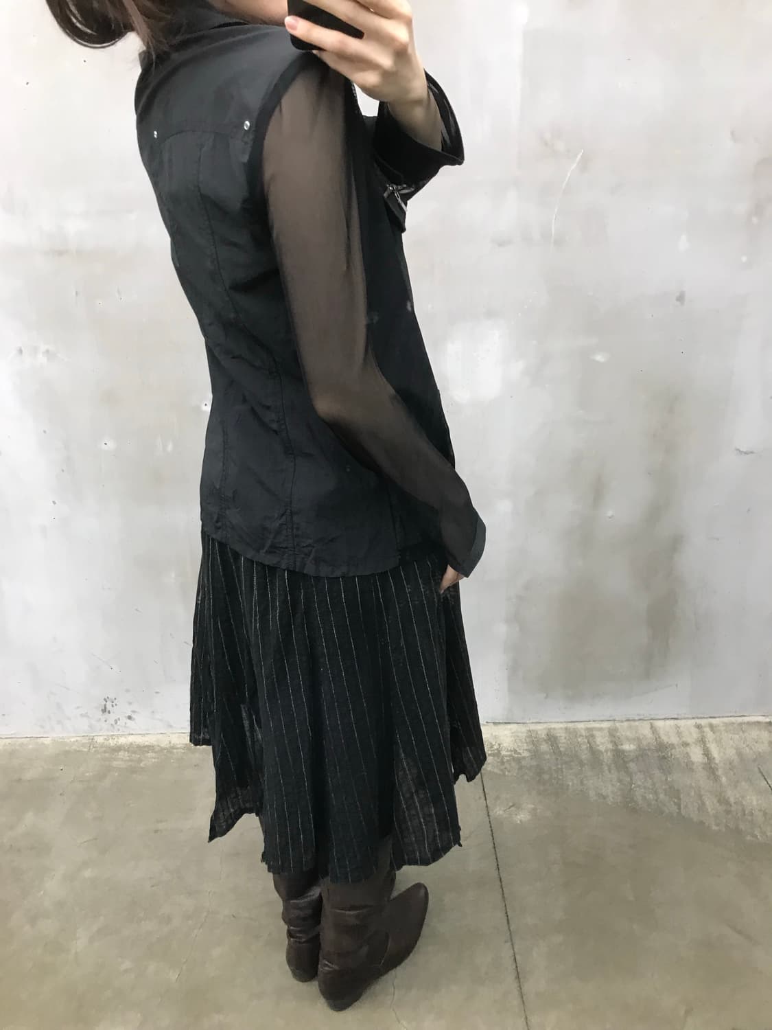 Unbalanced stripe midi sk  상품이미지6