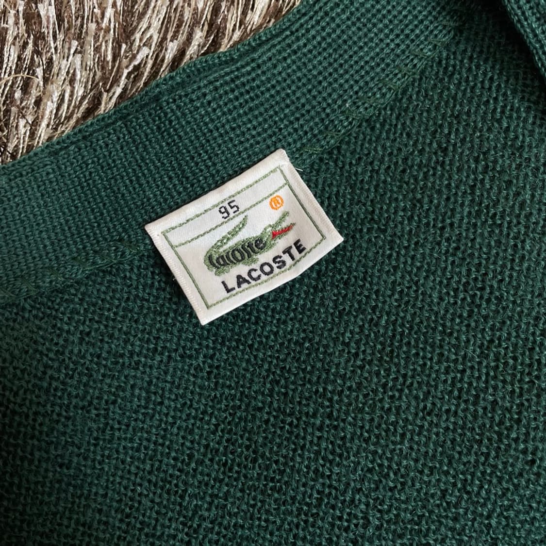 라코스테 LACOSTE 그린 90s 서광 울 브이넥 가디건 95 상품이미지2