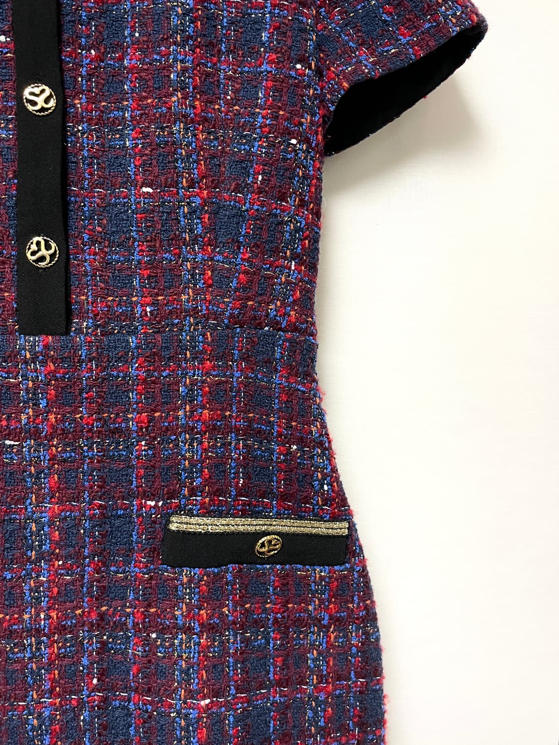 sandro 산드로 여성 트위드 반팔 원피스 36 _ 퍼플 상품이미지4