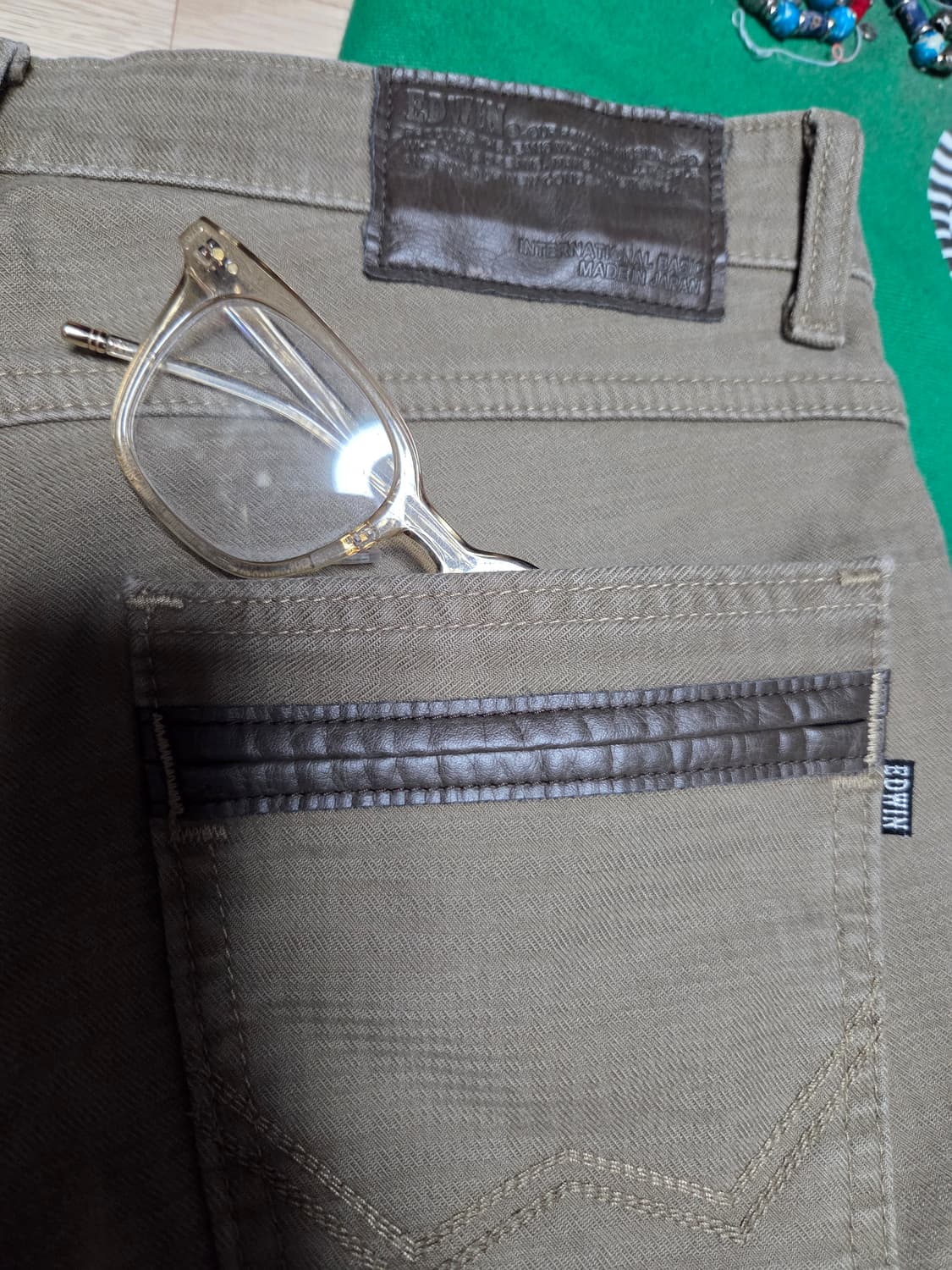 EDWIN JAPAN 체크 팬츠 진 바지 코튼  상품이미지6