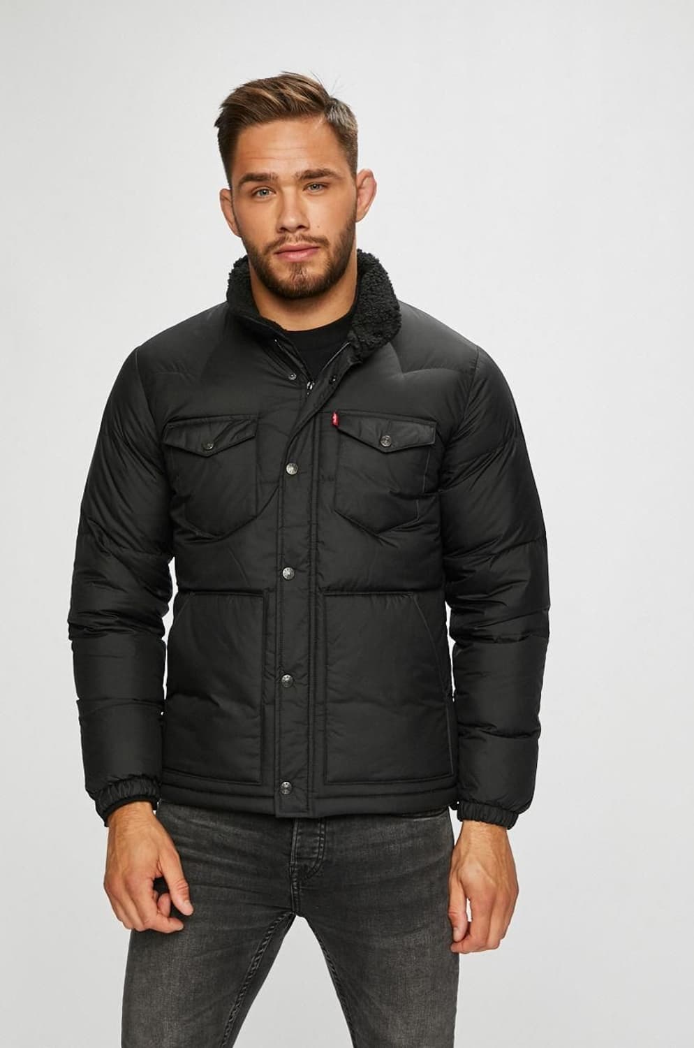 levis 리바이스 웨스턴 푸퍼 다운 패딩 자켓 블랙 상품이미지1