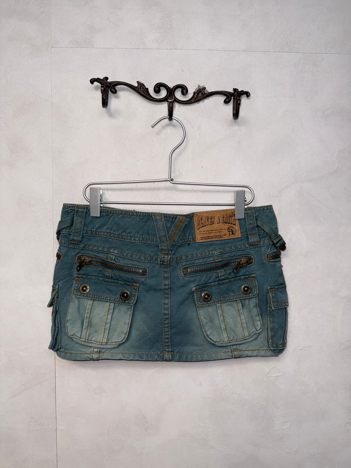 Washing bluegreen buckle pocket cargo sk 상품이미지3