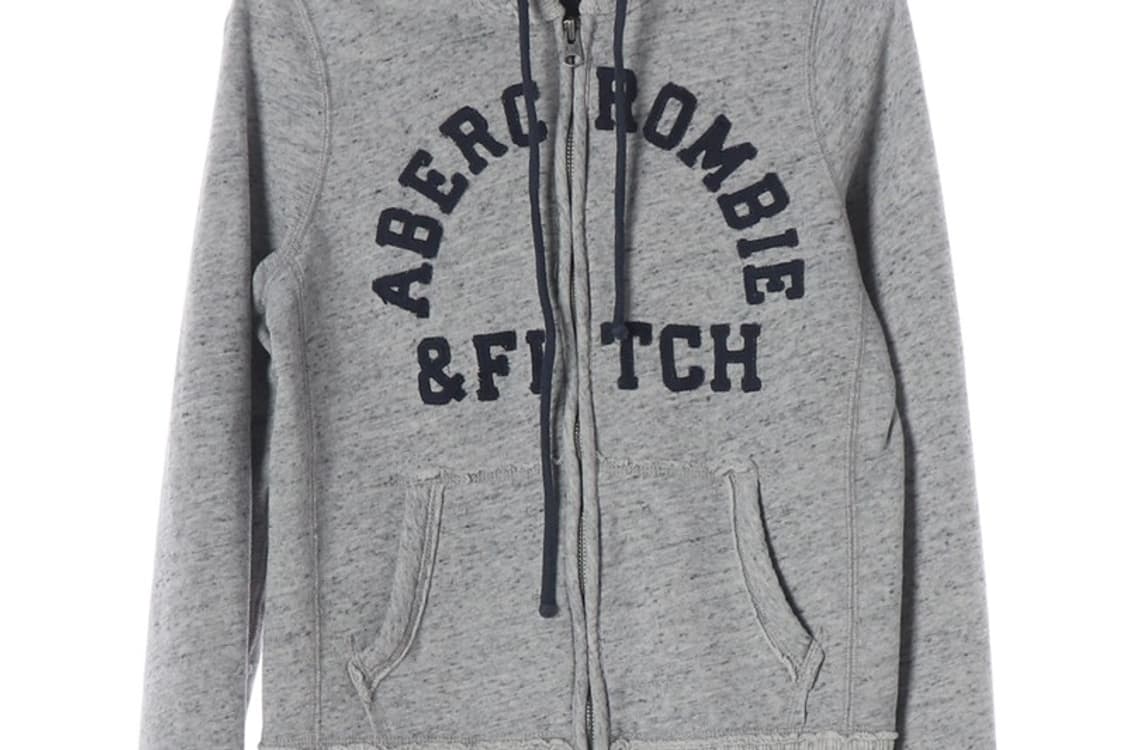 아베크롬비 앤 피치 빅로고 기모 후드 집업 그레이 XS 상품이미지4