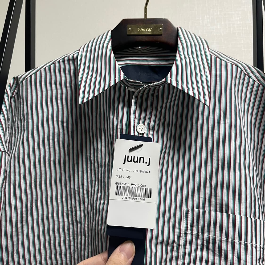 정품 46) Juun.J 준지 루즈핏 스트라이프 셔츠 상품이미지3