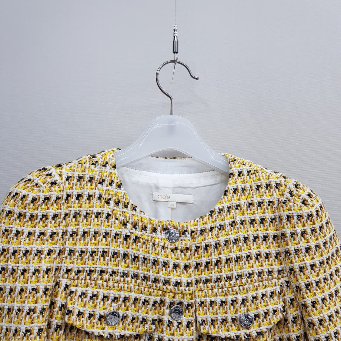 마쥬 트위드 금사 포인트 반팔 미니 원피스 34사이즈 상품이미지3