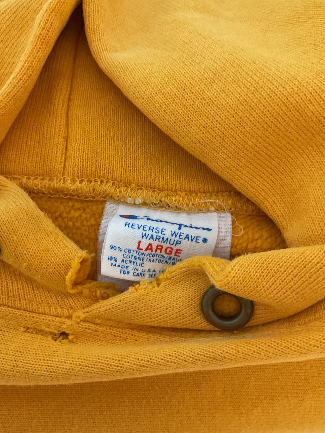 80s champion yellow damaged hoodie 상품이미지4