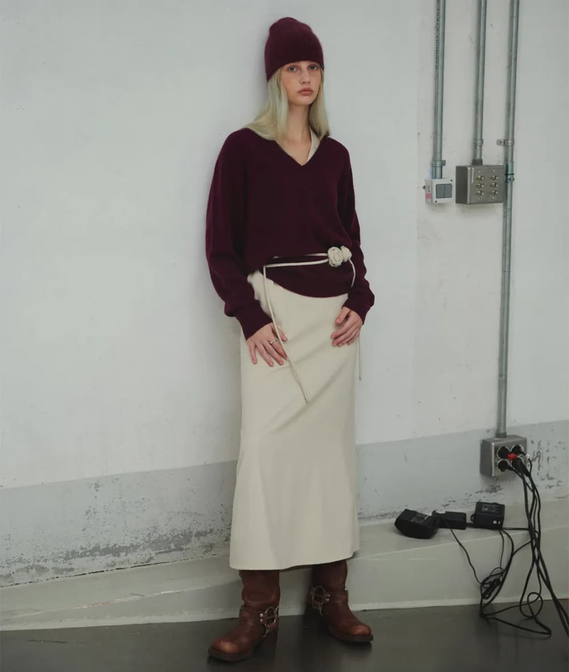 다이애그널 플라워 코사지 원피스 상품이미지4