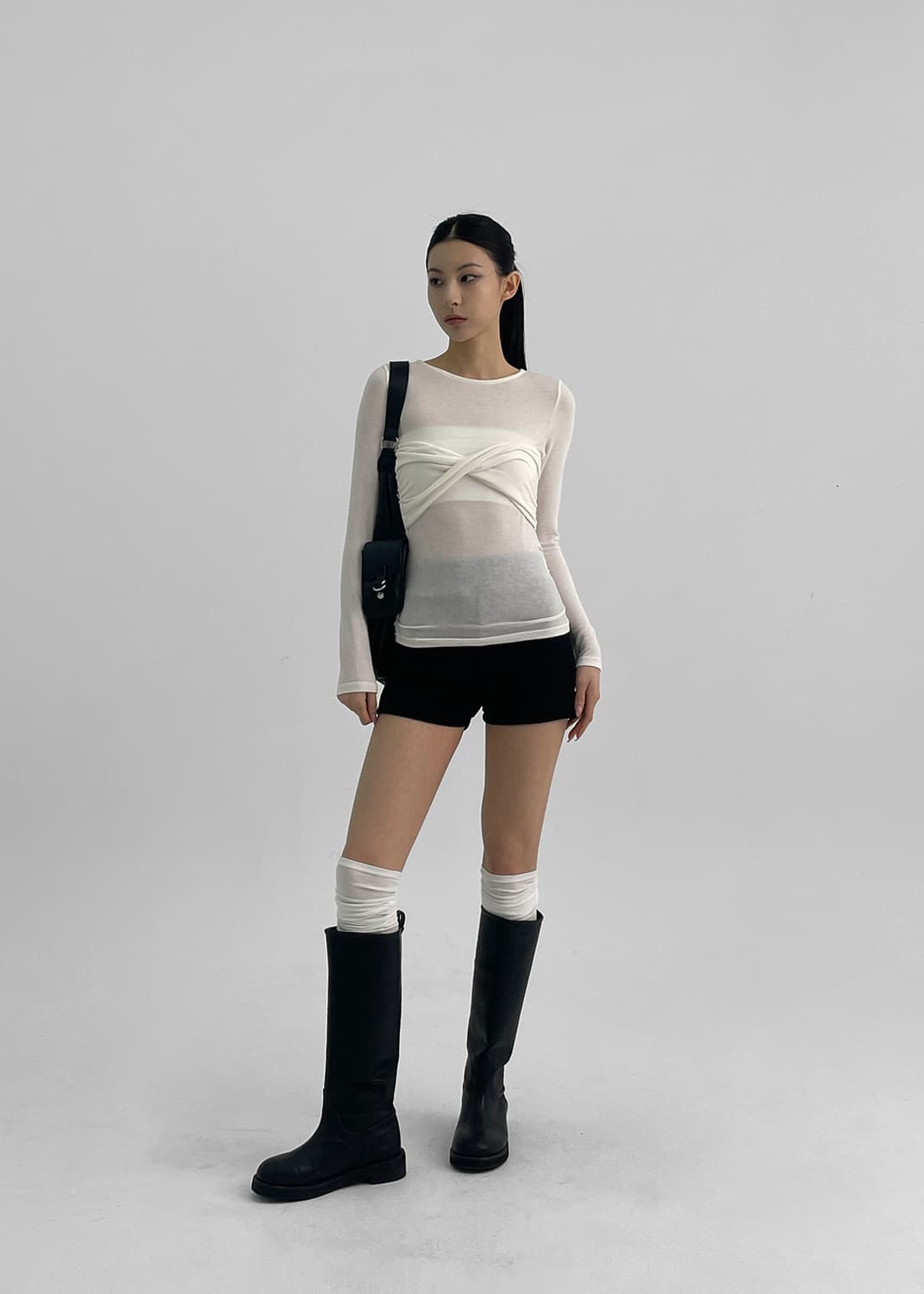 블랙업 밴딩 숏팬츠 블랙 S 상품이미지4