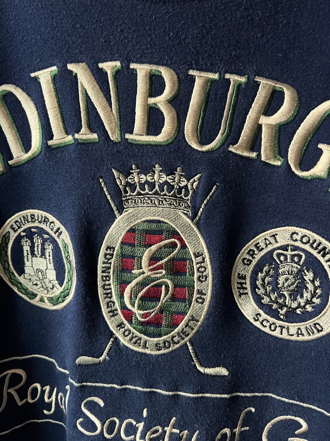 [XL]USA 빈티지 EDINBURGH 골프 네이비 스웻셔츠 상품이미지4