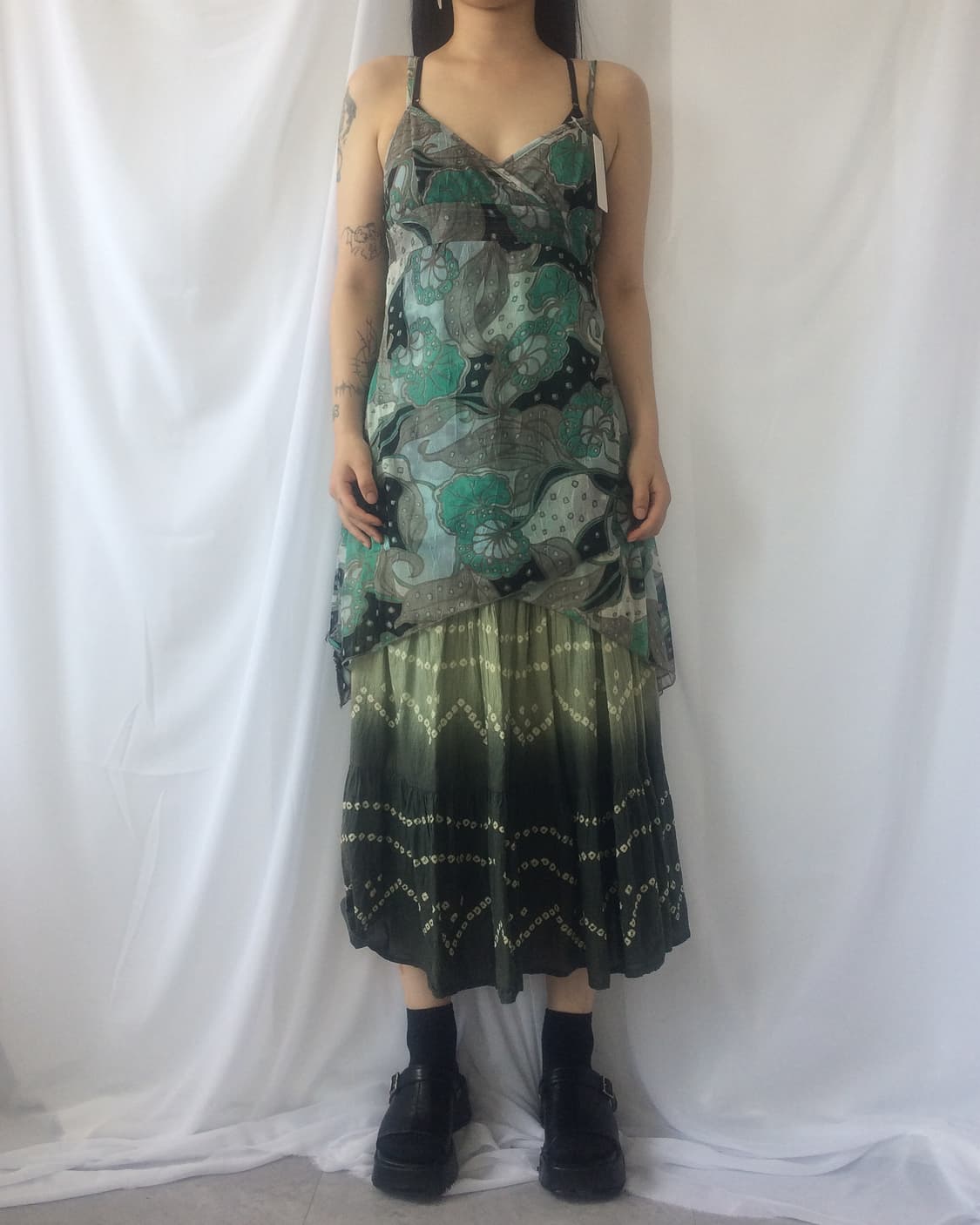 Pattern point unbalanced sleeveless 상품이미지1