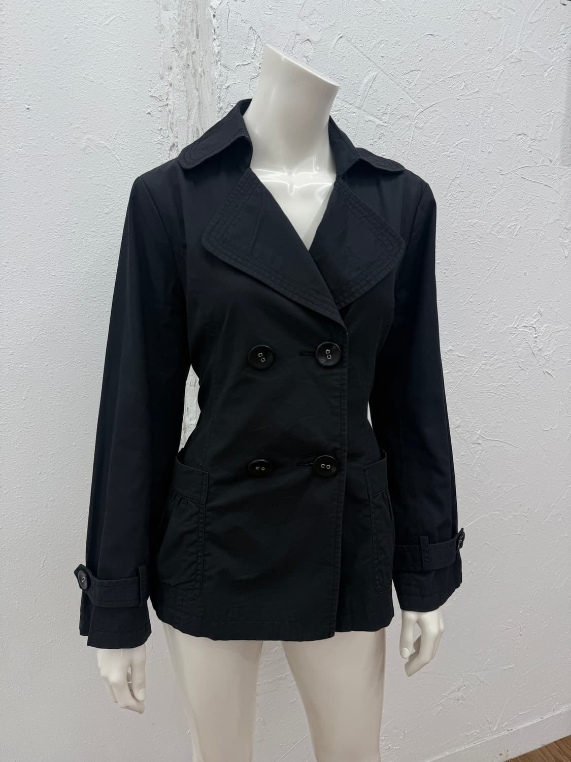 빈티지 MIMI 블랙 더블 라인 코트 상품이미지2