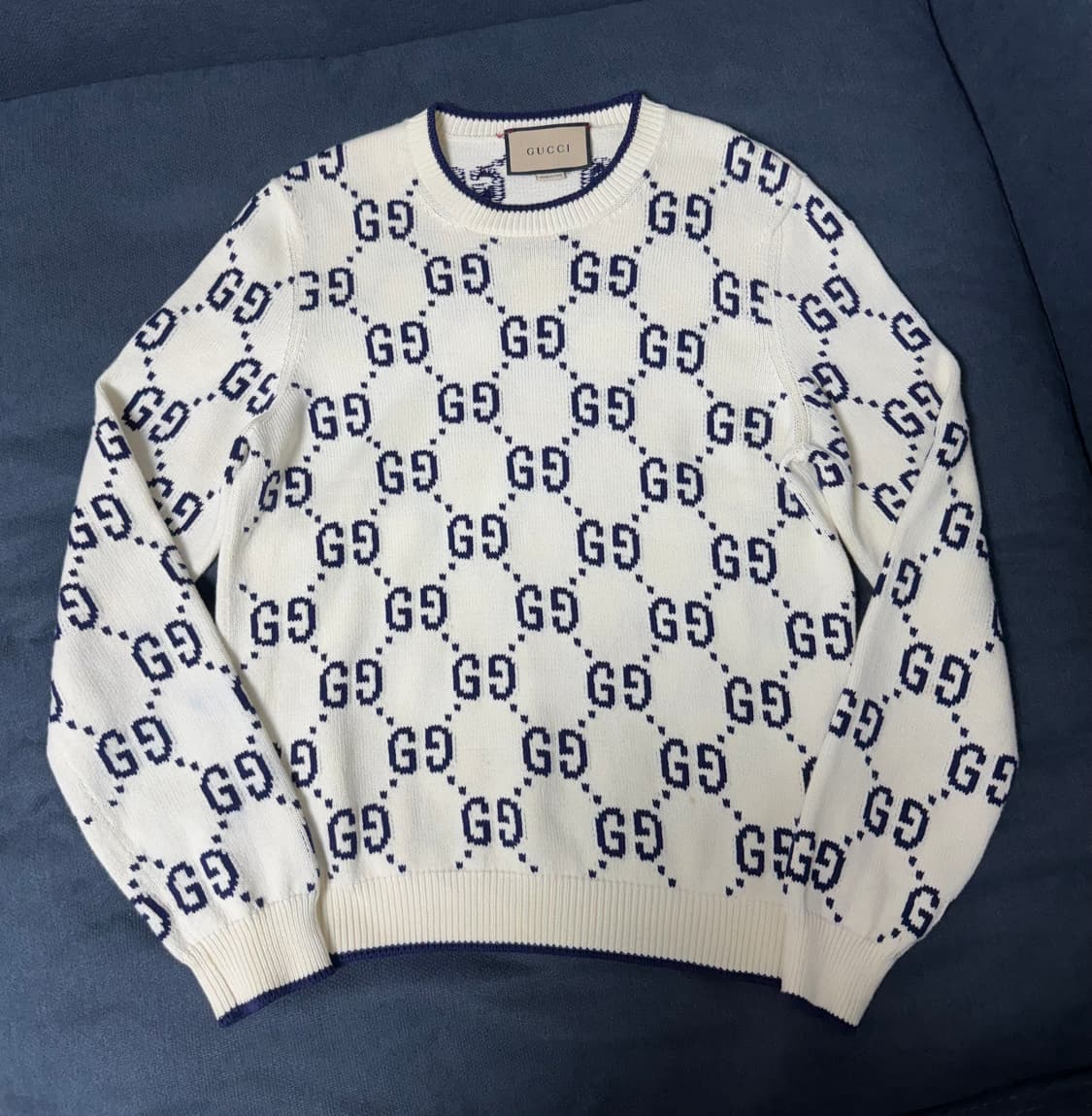 구찌 Gucci GG 로고 패턴 코튼 니트 M 상품이미지1