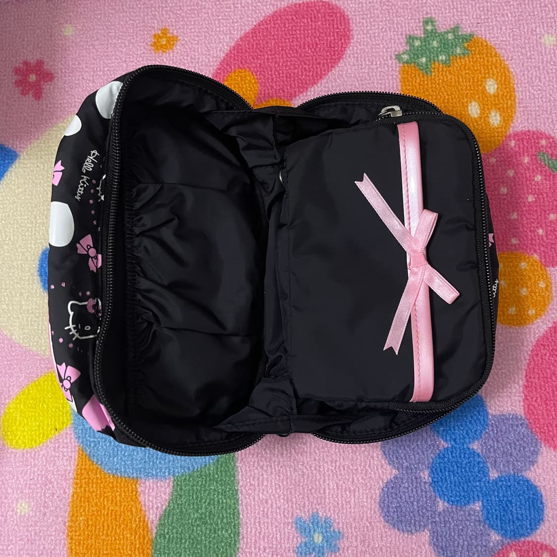 04년도 산리오 고전 키티 블랙핑크 리본 파우치 상품이미지4