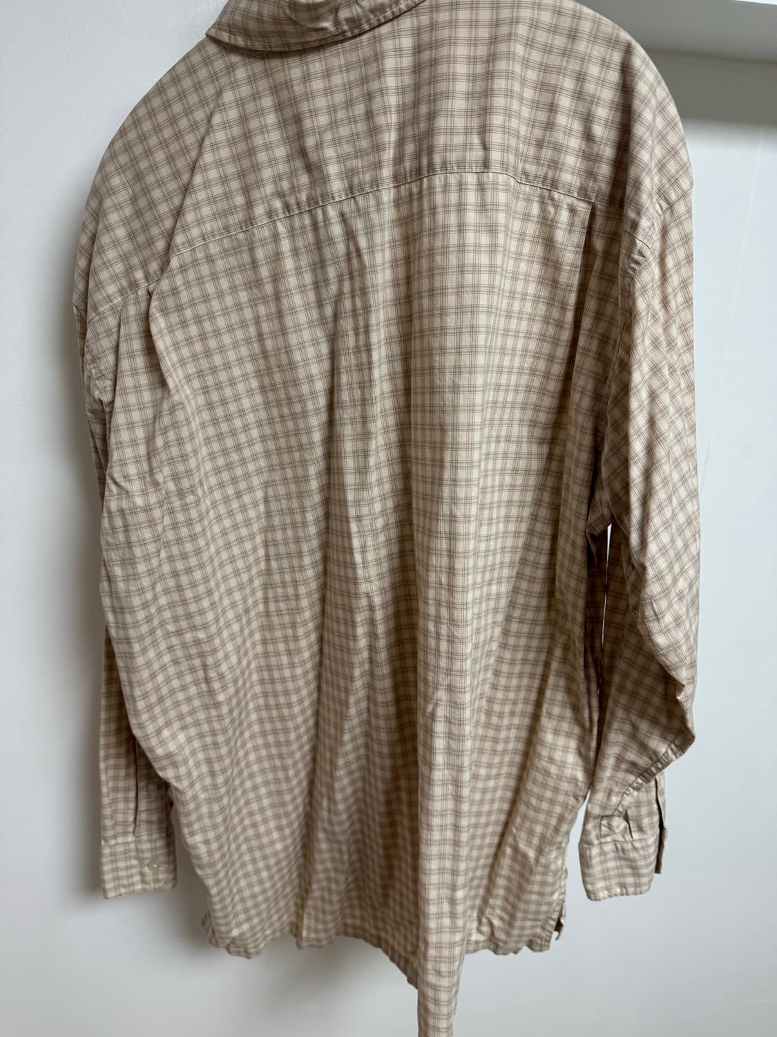 [XL] 유니클로 U 오버사이즈 체크 셔츠 (베이지/브라운 체크) 상품이미지5